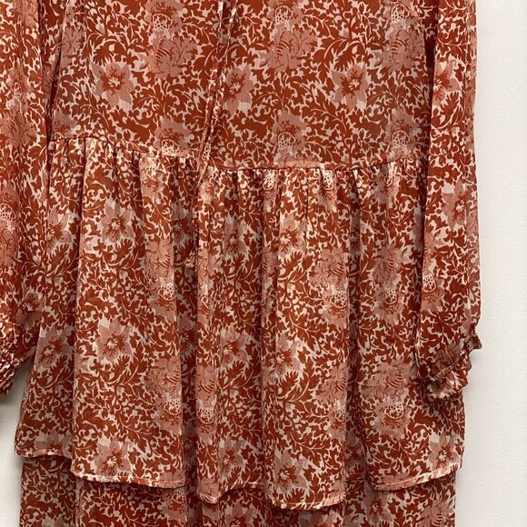 Y.A.S Yasdamask Long Sleeve Tunic Floral Boho Hippie Babydoll Dress - Size Small - Picture 4 of 10